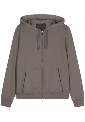 Moorer Matthew zip-up hoodie - Brown