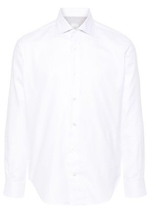 Eleventy long-sleeve cotton blend shirt - White
