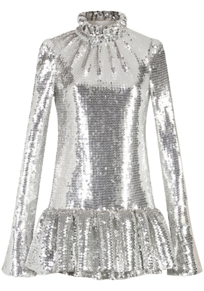 Rabanne sequined ruffled minidress - Silver