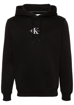 Calvin Klein logo-embroidered hoodie - Black