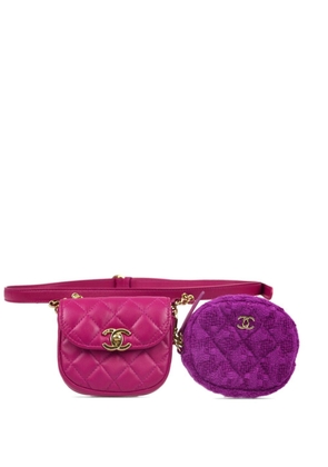 CHANEL Pre-Owned 2020 diamond-quilted belt bag - Pink
