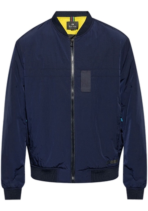 PS Paul Smith appliqué-detail zip-up bomber jacket - Blue