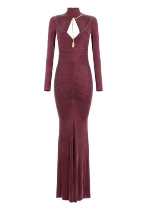 Elisabetta Franchi chain-detailing ruched maxi dress - Red
