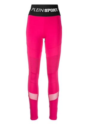 Plein Sport logo-waistband high-waisted leggings - Pink
