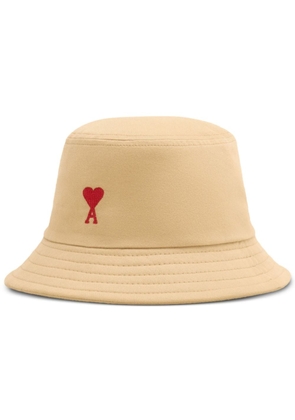 AMI Paris embroidered logo bucket hat - Neutrals