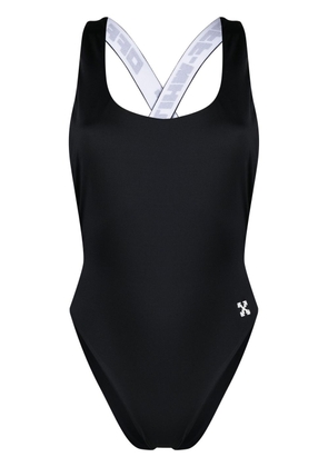 Off-White logo-appliqué swimsuit - Black