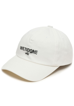 We11done logo-print cotton cap - White