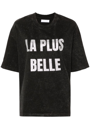 Loulou glitter-print washed T-shirt - Black