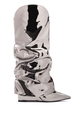 Le Silla Andy 120mm metallic-effect boots - Silver