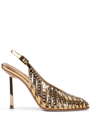 Le Silla Cage crystal-embellished pumps - Gold