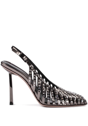 Le Silla Cage crystal-embellished pumps - Silver