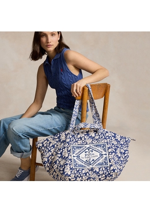 Quilted Floral Cotton Extra-Large Tote