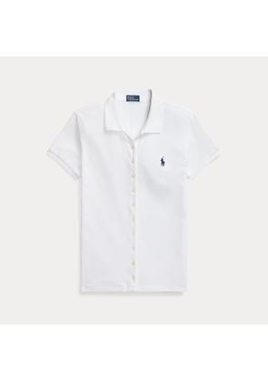 Buttoned-Placket Polo Shirt