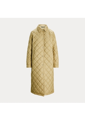 Logo Quilted Long Coat