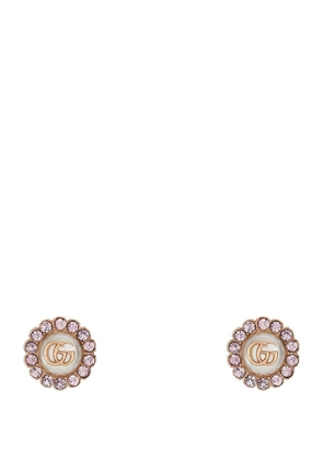 Gucci Crystal-Embellished Gg Stud Earrings