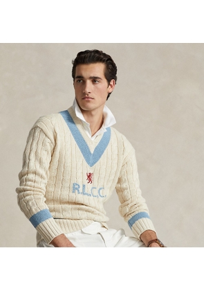 Embroidered Cotton-Blend Cricket Jumper