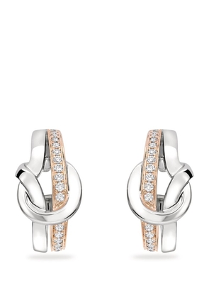 Boodles Rose, White Gold And Diamond The Knot Earrings