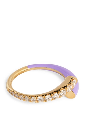 Melissa Kaye Yellow Gold And Diamond Lola Pinky Ring (Size 3)