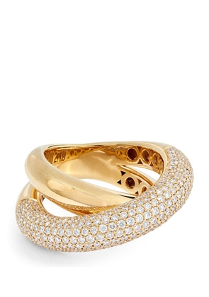 Engelbert Yellow Gold And Diamond Loop Ring (Size 56)