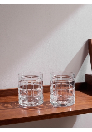 Ralph Lauren Home - Hudson Plaid Set of Two Double Old Fashioned Crystal Glasses - Men - Neutrals