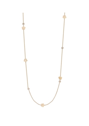 Boodles Rose Gold And Diamond Long Blossom Charm Necklace