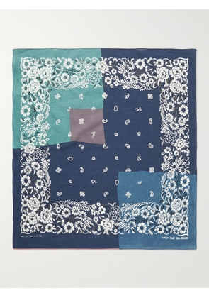 KAPITAL - Fastcolor Patchwork Printed Selvedge Cotton-Voile Bandana - Men - Blue