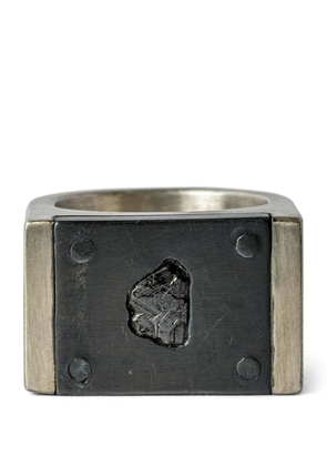 Parts Of Four Sterling Silver And Black Diamond Plate Ring