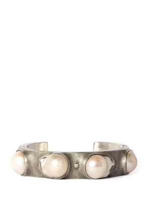 Parts Of Four Sterling Silver And Pearl Sistema V1 Bangle