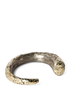 Parts Of Four Yellow Gold-Plated Acid-Treated Silver Horn Bracelet