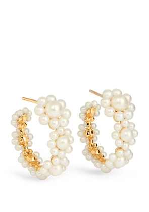 Sophie Bille Brahe Yellow Gold And Pearl Jardin Boucle Earrings