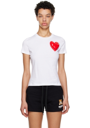 Moschino White Inflatable Heart T-Shirt
