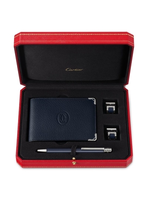 Cartier Santos De Cartier Cufflinks, Pen And Wallet Set