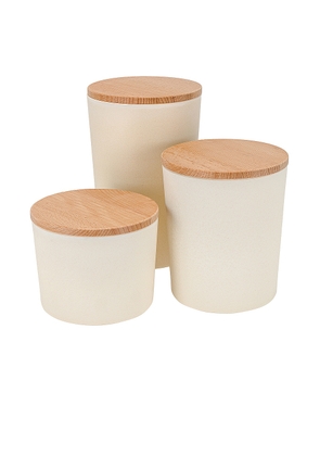 HAWKINS NEW YORK Essential Set of 3 Lidded Containers in Ivory - Ivory. Size all.
