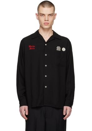 WACKO MARIA Black Embroidered Patch Shirt