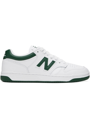 New Balance White & Green 480 Sneakers