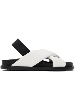Marni Kids White & Black Criss-Cross Sandals
