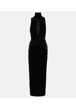 Alessandra Rich Ruched cutout velvet gown