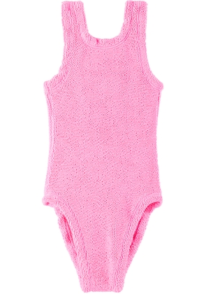 Hunza G Baby Pink Classic One-Piece Swimsuit