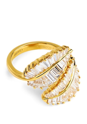 Anita Ko Yellow Gold And Diamond Leaf Ring