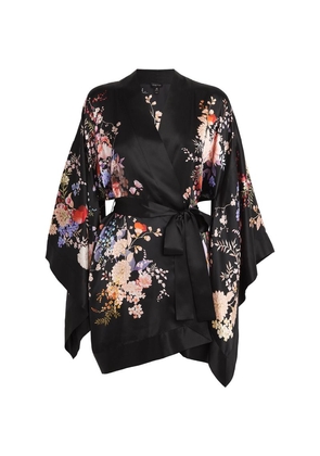Meng Silk-Satin Floral Kimono