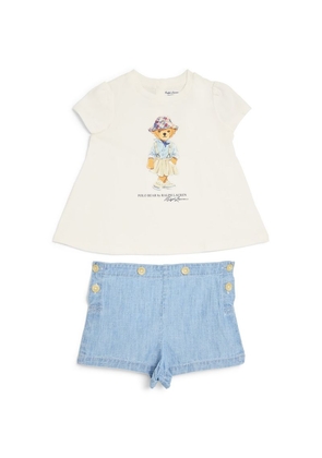 Ralph Lauren Kids Polo Bear T-Shirt And Shorts Set (3-24 Months)