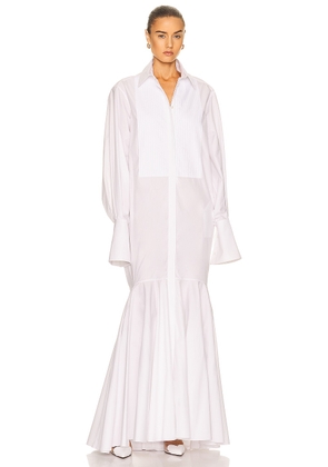 ALAÏA Maxi Dress in Blanc - White. Size 36 (also in 40).
