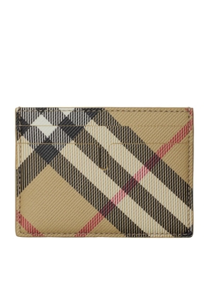 Burberry Leather Check Print Card Holder