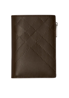 Burberry Calf Leather Embossed Bifold Wallet