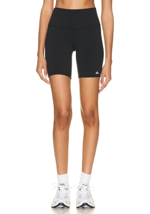 alo High Waisted Biker Short in Black - Black. Size L (also in XS).