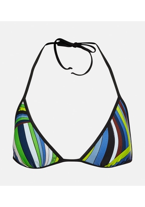 Pucci Printed triangle bikini top
