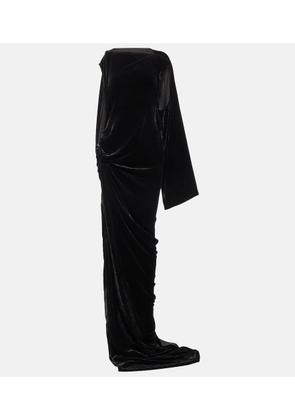 Rick Owens One-shoulder velvet gown