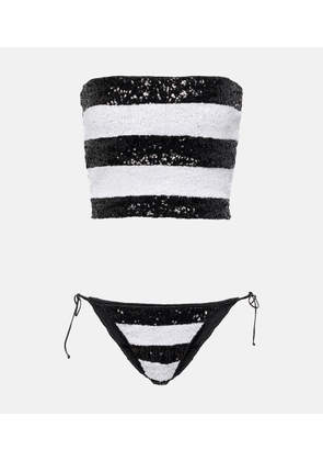 Oséree Striped sequined bikini