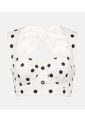 Dolce&Gabbana Polka-dot cotton-blend drill crop top