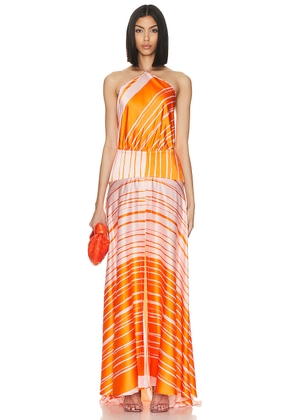 SILVIA TCHERASSI Agnese Dress in Orange & Pink Stripe - Orange. Size L (also in ).